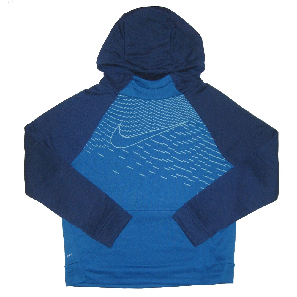 Nike Boys Dri-Fit Pullover Hoodie, Blue, Large